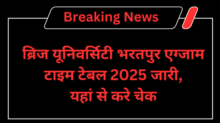 Brij University Time Table 2025
